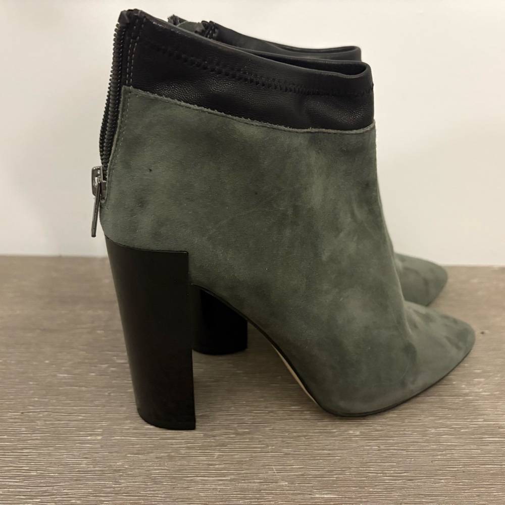 Saks Fifth Avenue Black and Gray Heeled Boots